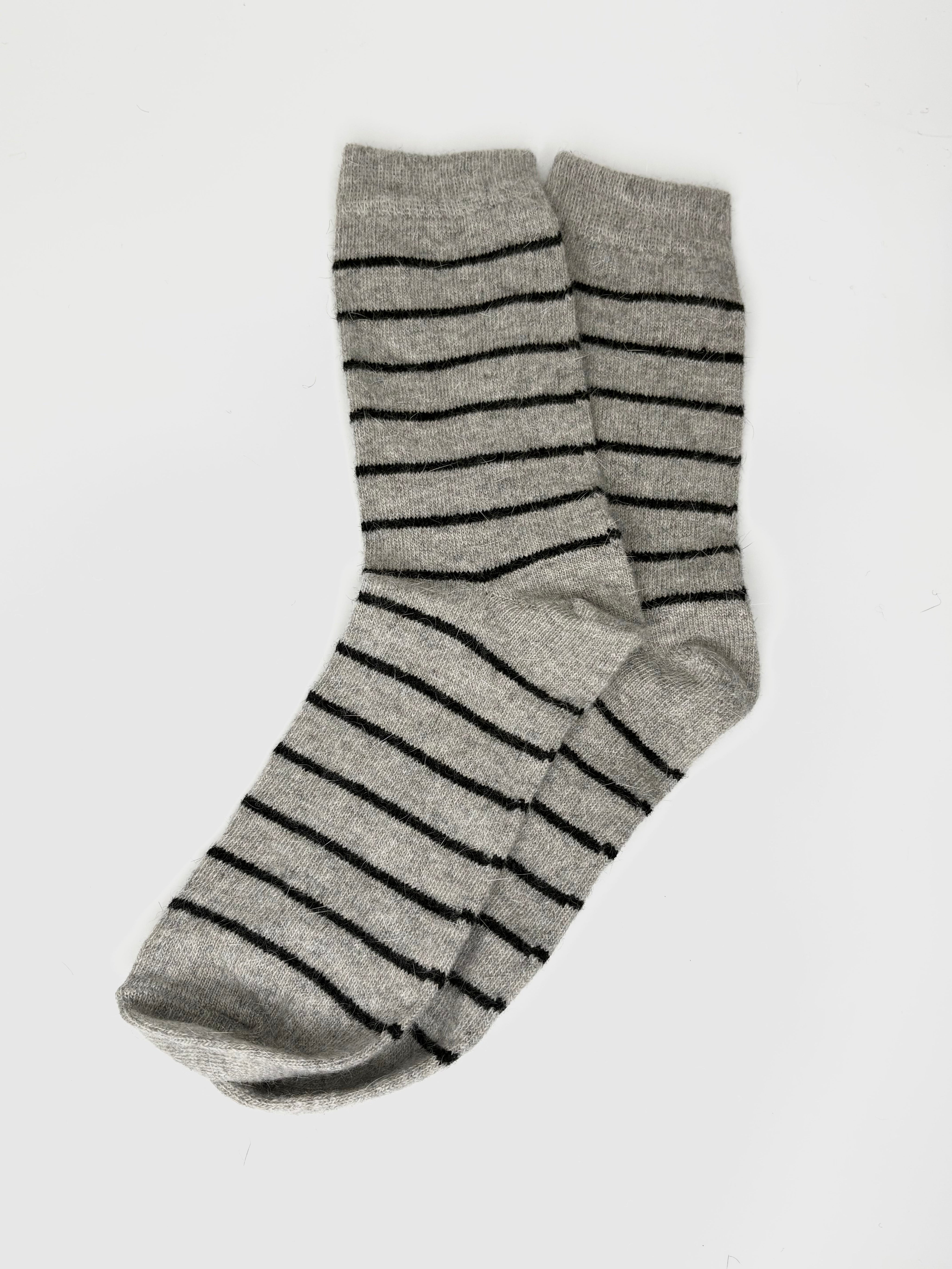 Bas de Laine Angora à Rayures