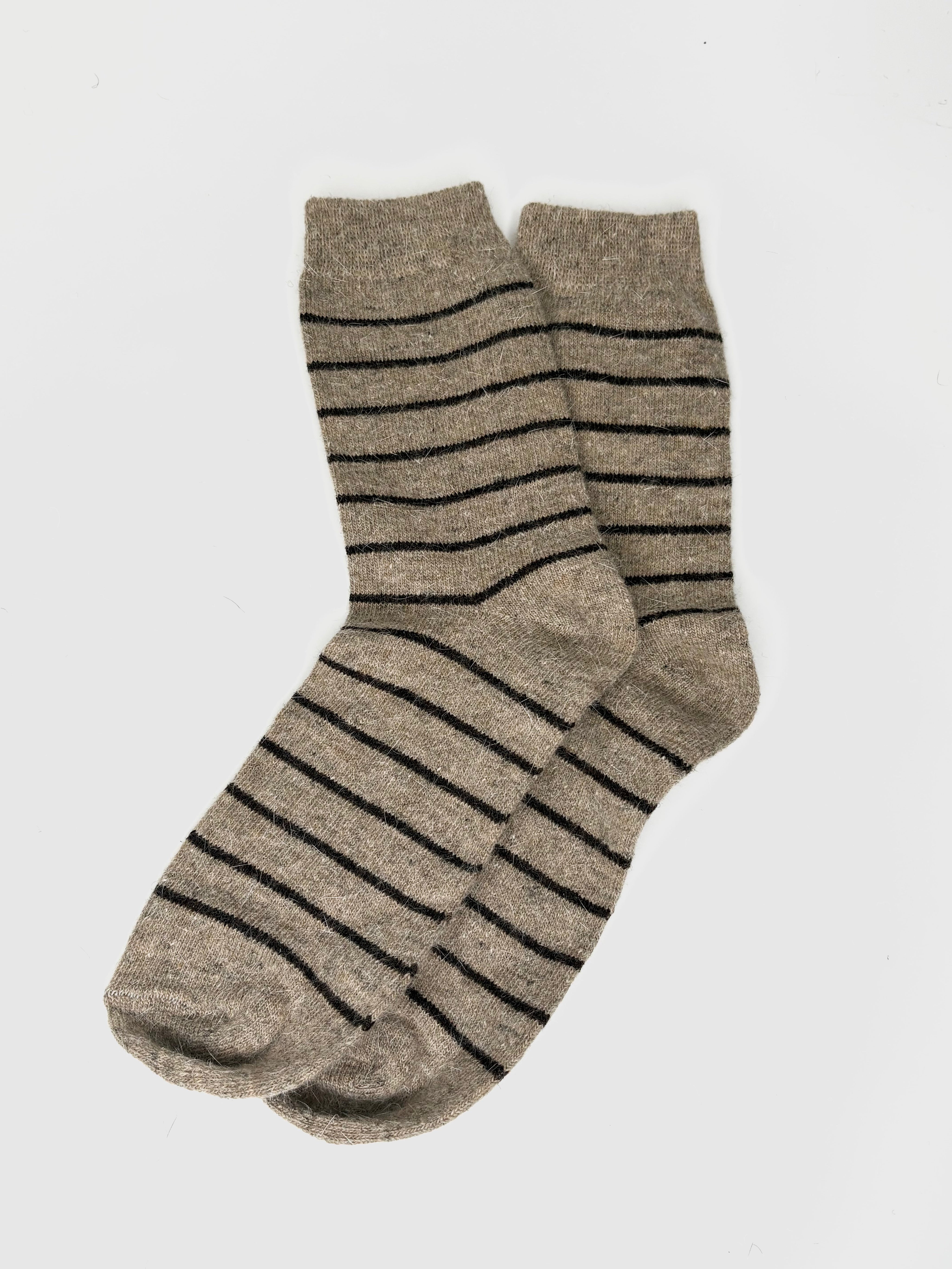 Bas de Laine Angora à Rayures