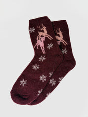 Bas de Laine Angora Chevreuils et Flocons