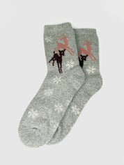 Bas de Laine Angora Chevreuils et Flocons