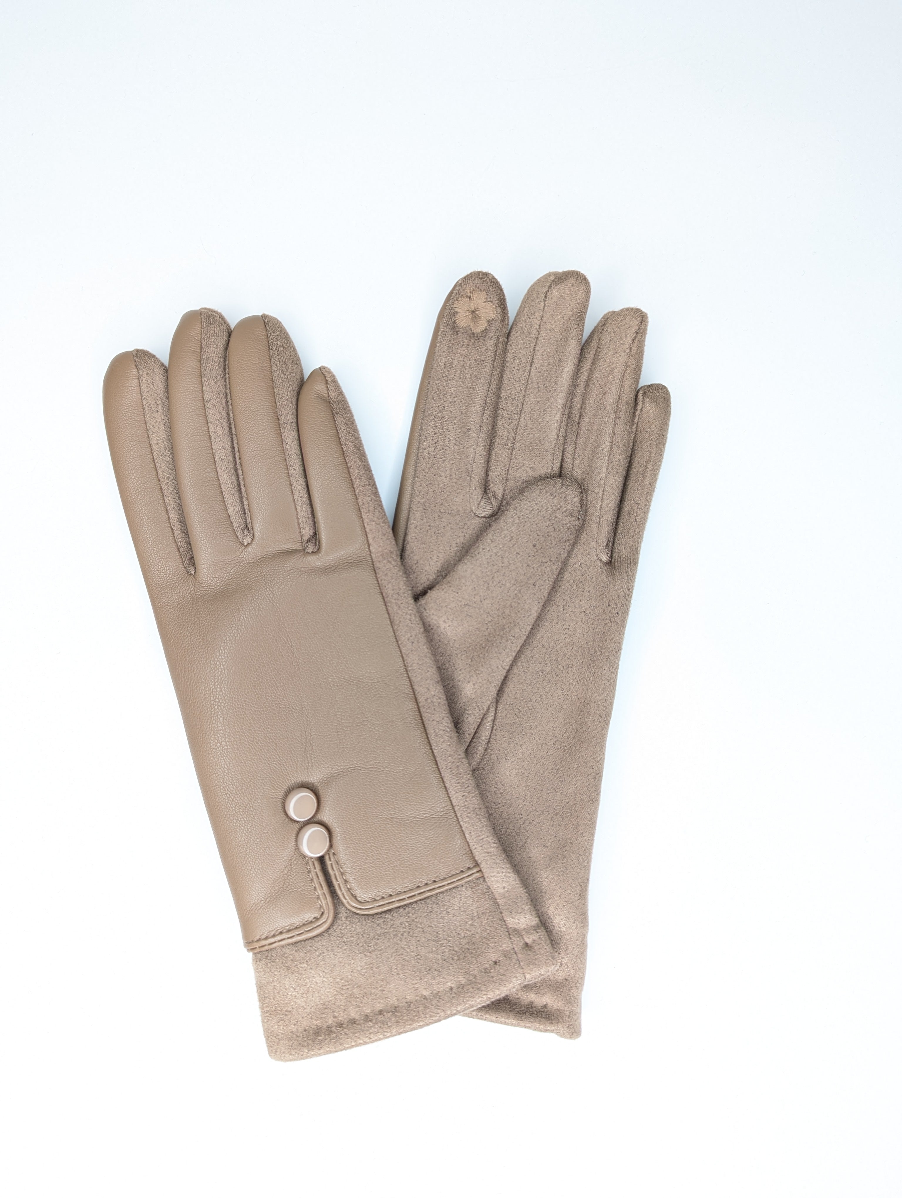 Gants Cuir Végan avec Boutons