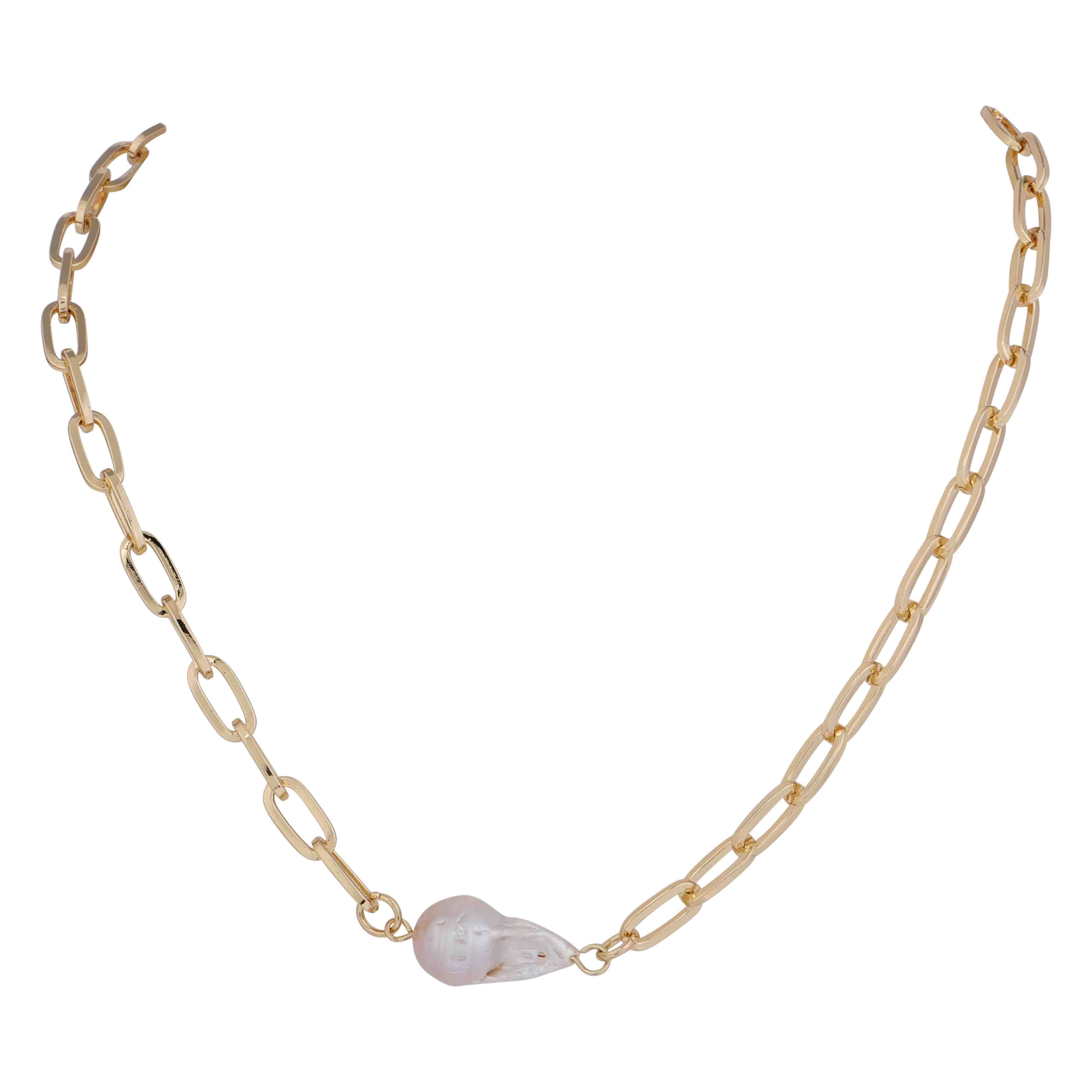 Collier Court Chaîne avec Perle