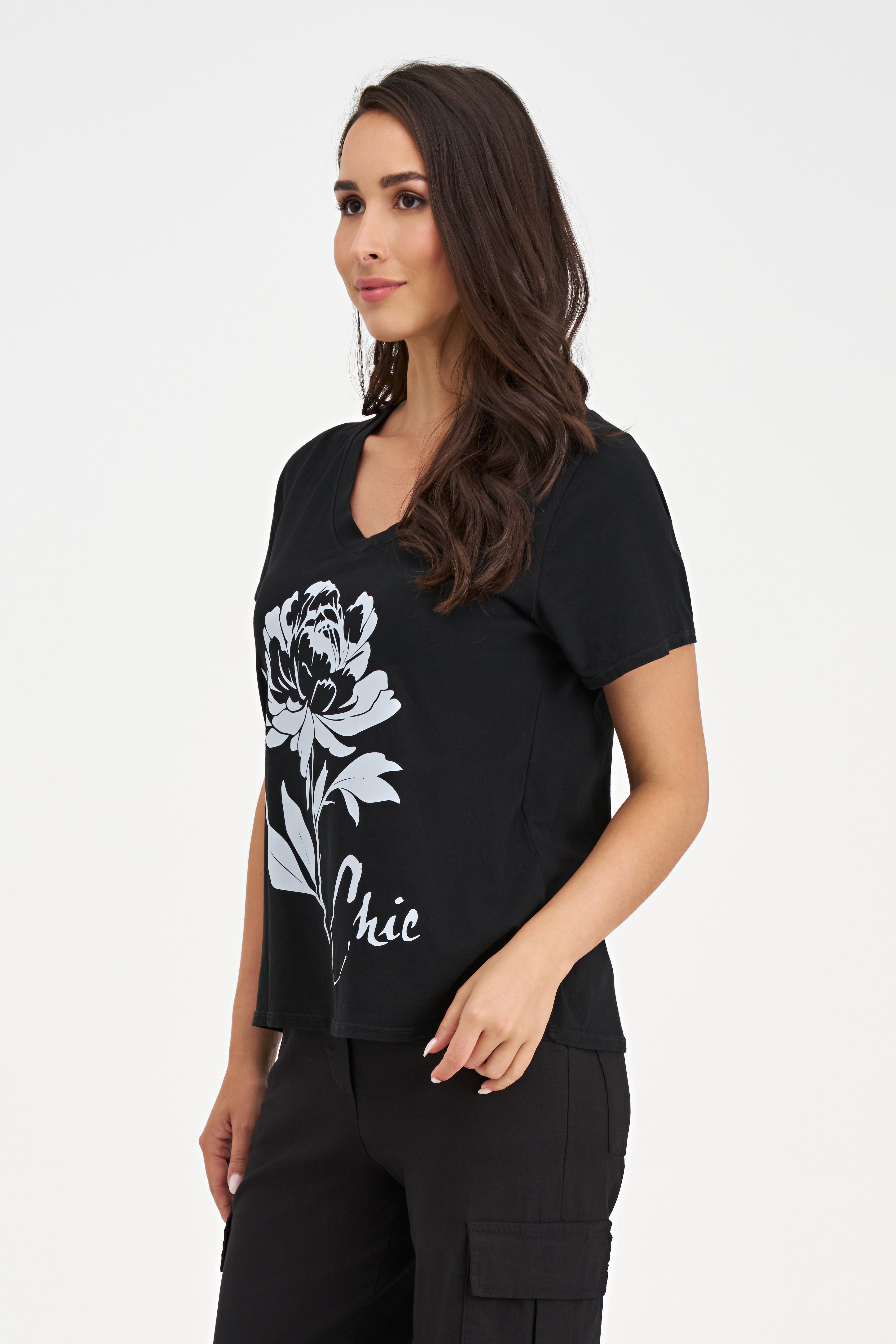 T-Shirt Graphique Fleur Blanche