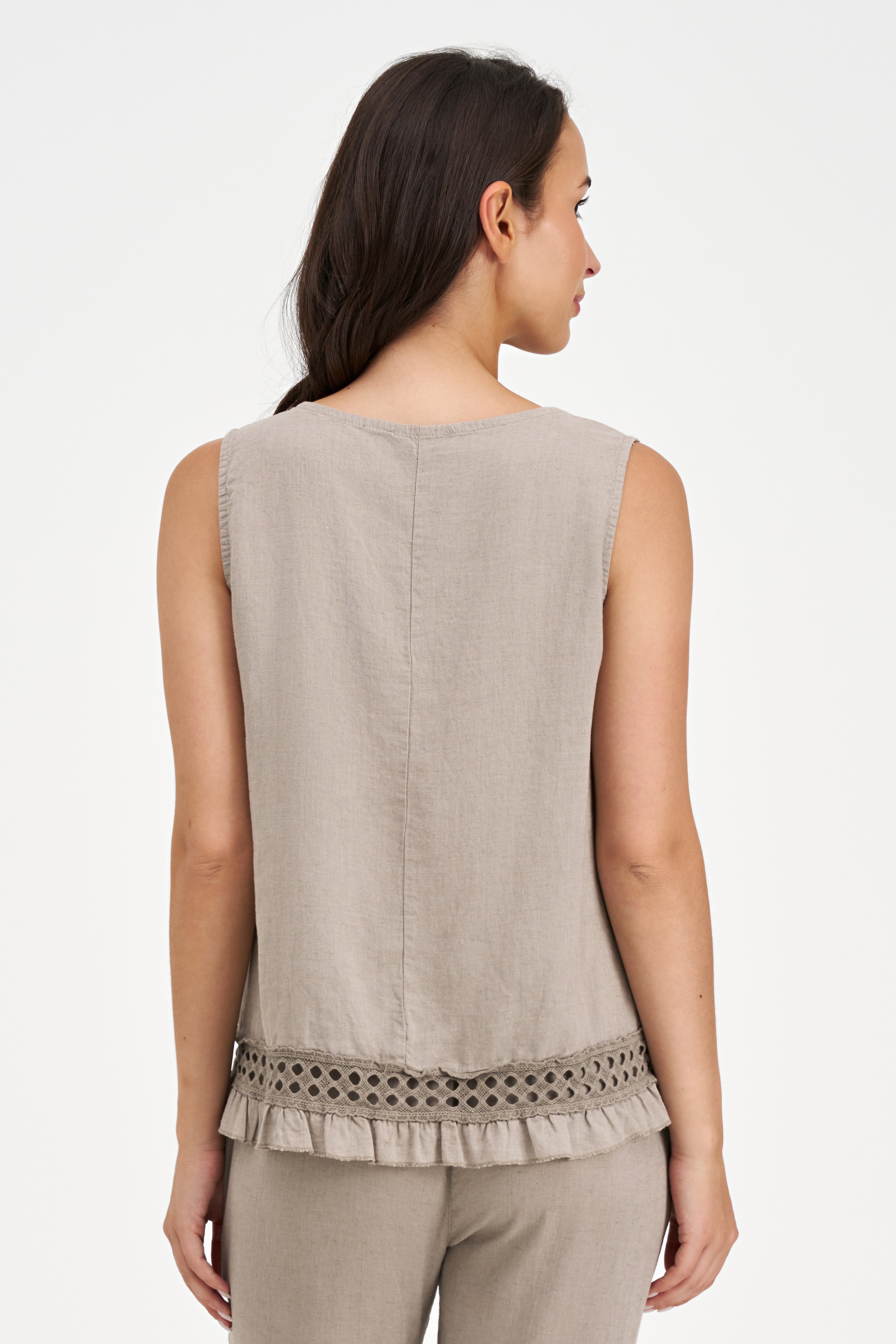 Camisole Bande de Dentelle au Bas