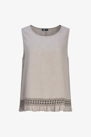 Camisole Bande de Dentelle au Bas