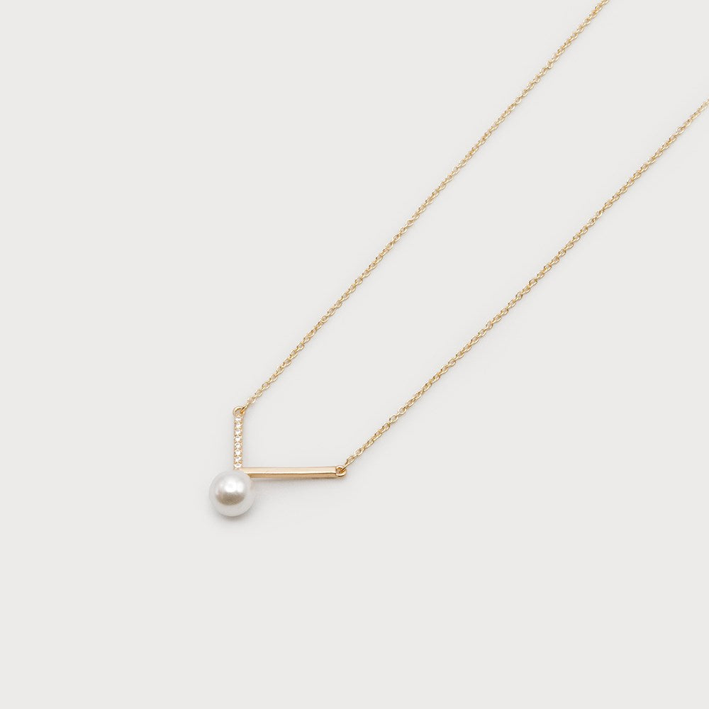 Collier Petite Perle et Crystal sur Chaîne Délicate