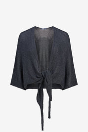Boléro noir lurex court à nouer, vue de face