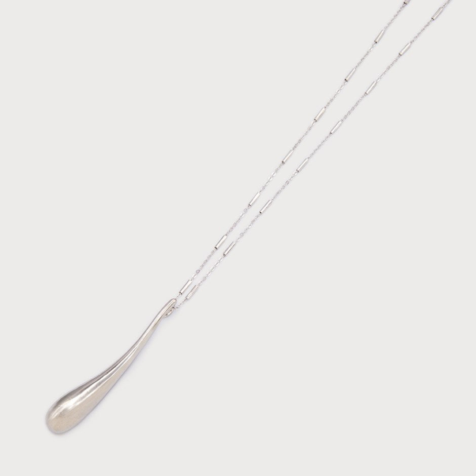 Collier à Pendentif Goutte Allongée Argenté Caracol, vue du produit