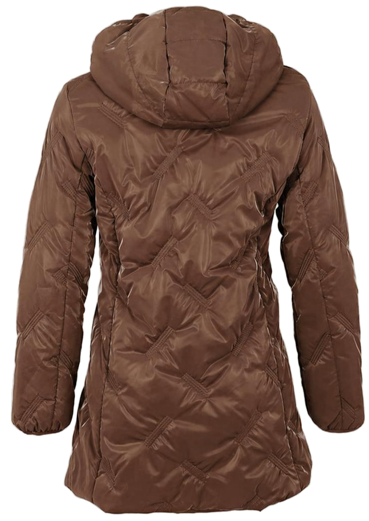 Manteau Matelassé Brillant avec Capuchon