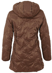 Manteau Matelassé Brillant avec Capuchon