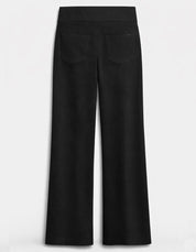 Pantalon noir à enfiler avec large taille lisse et jambe droite ample