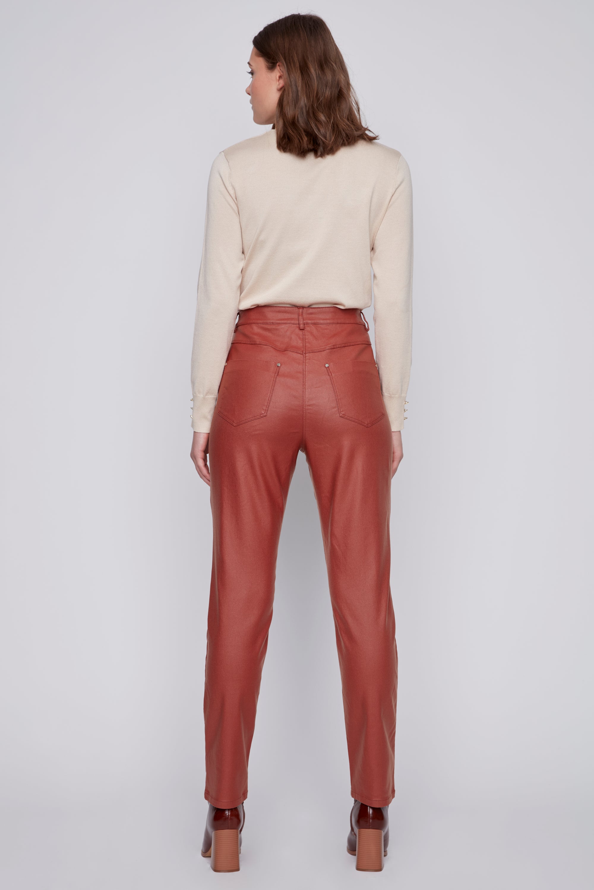 Pantalon Jambe Droite Cuir Végan