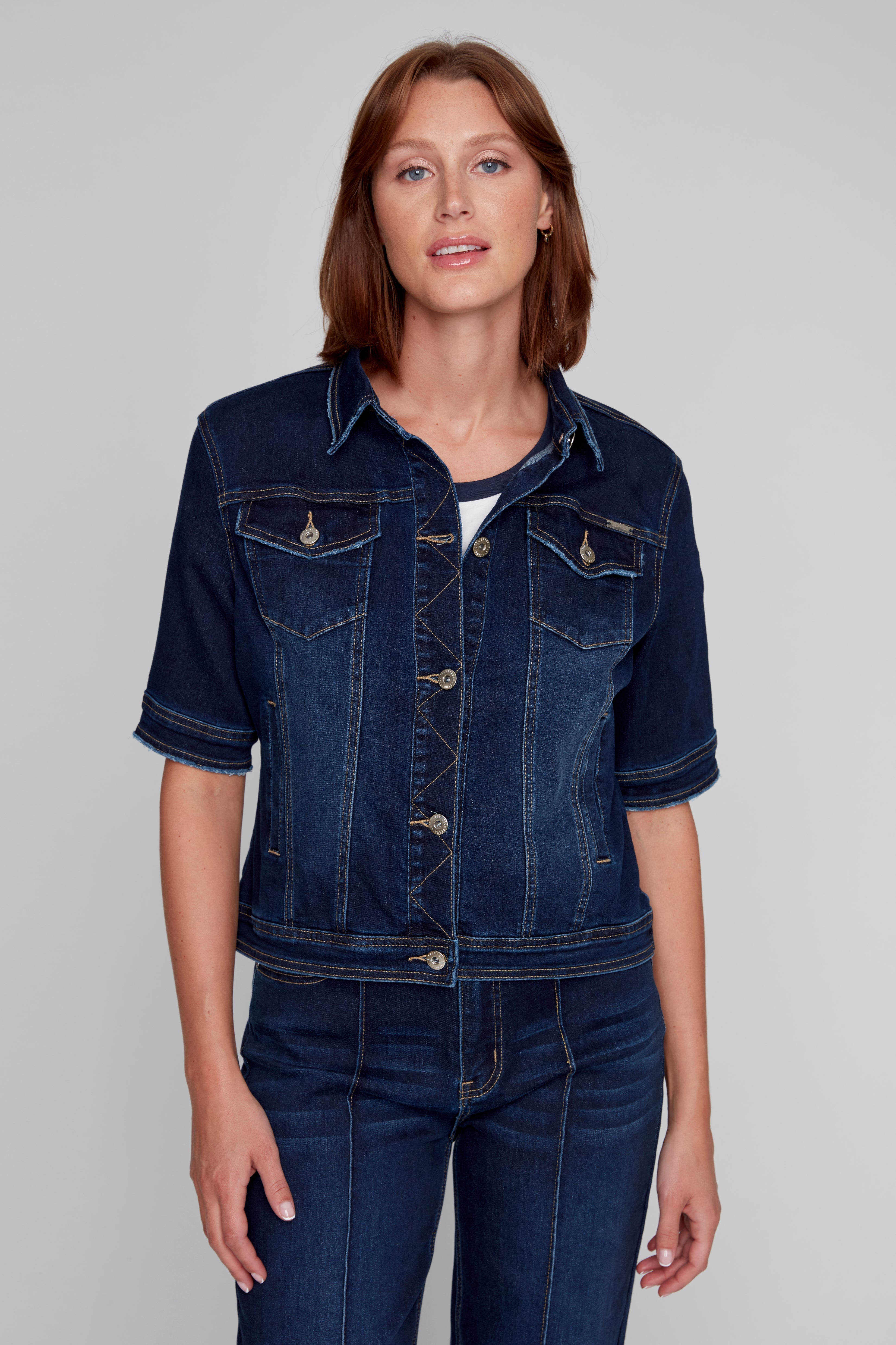 Veston en Jeans Manches Courtes