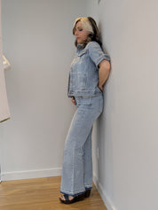 Jeans Bootcut Évasé Couture à l'Avant