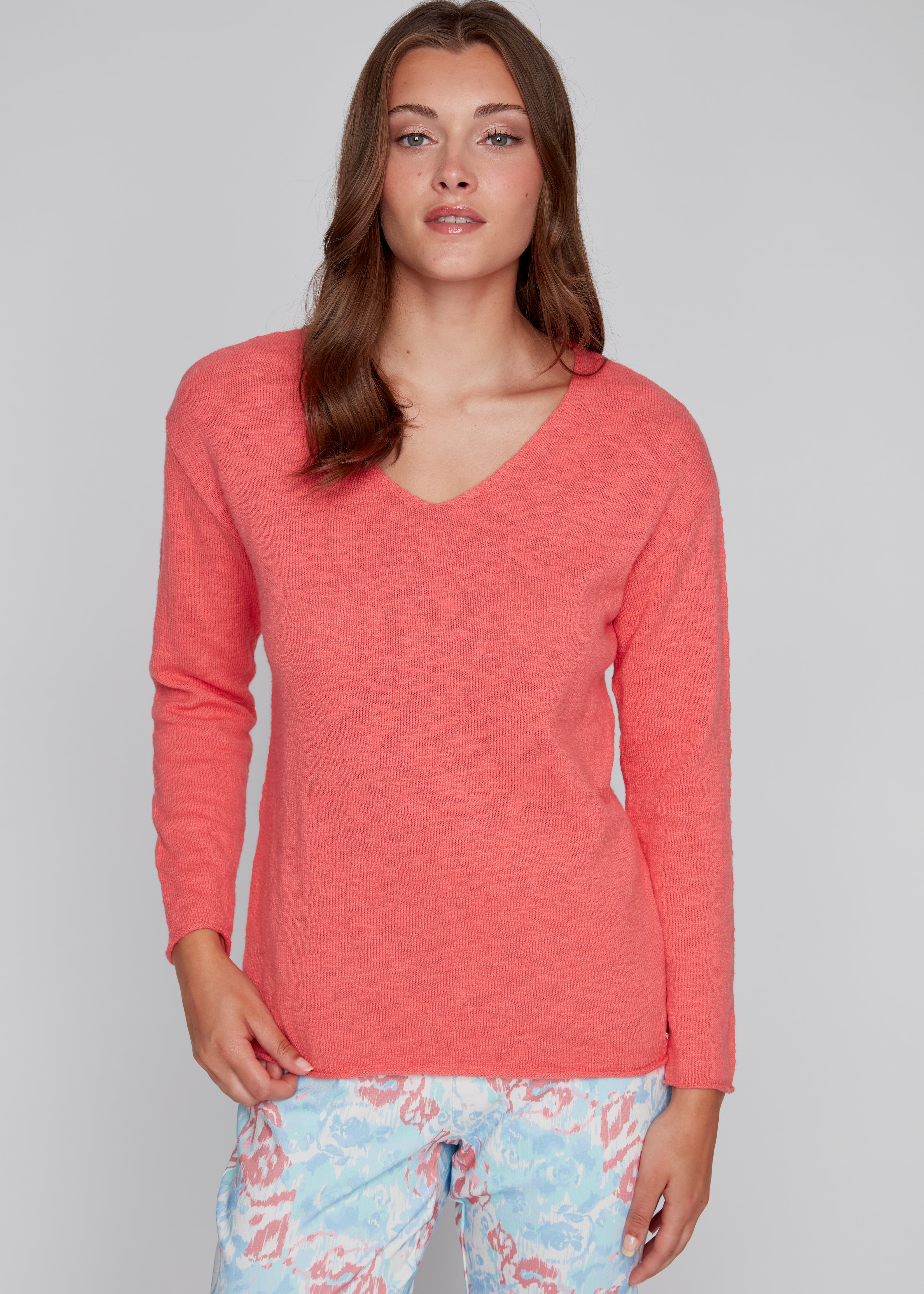 Chandail Col V 100% Coton