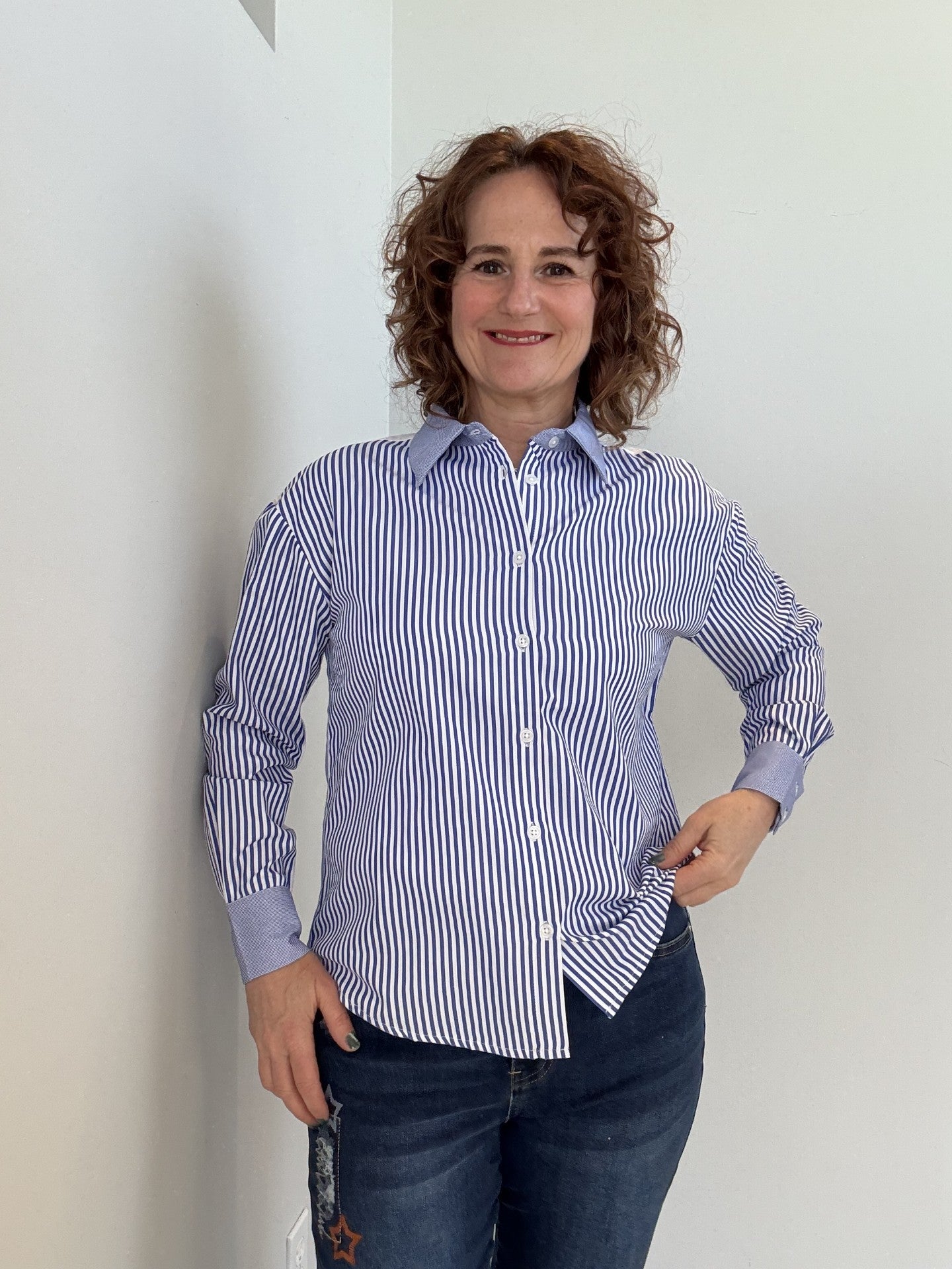 Blouse Chemisier à Rayures