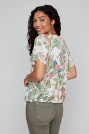 T-Shirt Imprimé Tropical