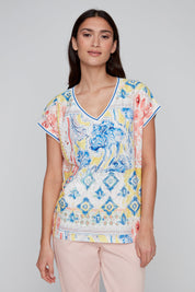 T-Shirt Imprimé Col en V