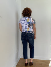 T-Shirt Col en V Imprimé