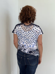 T-Shirt Imprimé Dos en Dentelle
