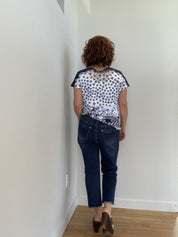T-Shirt Imprimé Dos en Dentelle