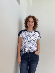 T-Shirt Imprimé Dos en Dentelle