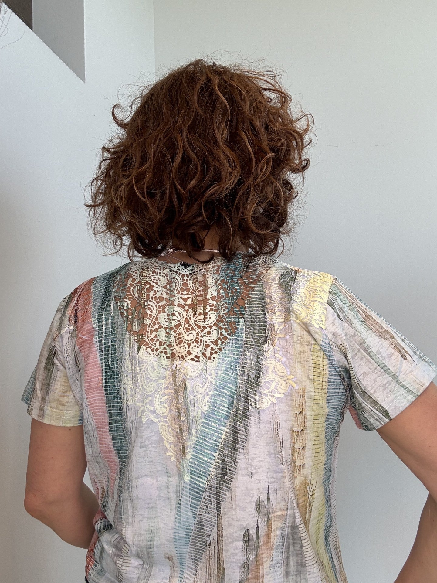 T-Shirt Imprimé Dos en Dentelle