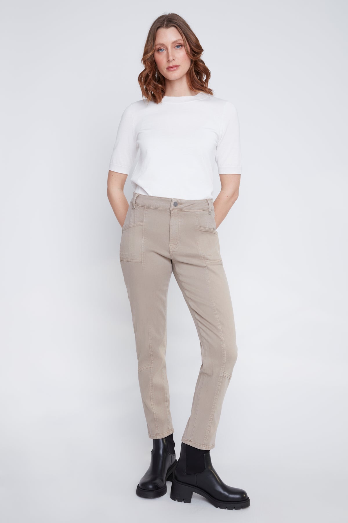 Pantalon Étroit de la compagnie Coco Y Club lyocell-coton