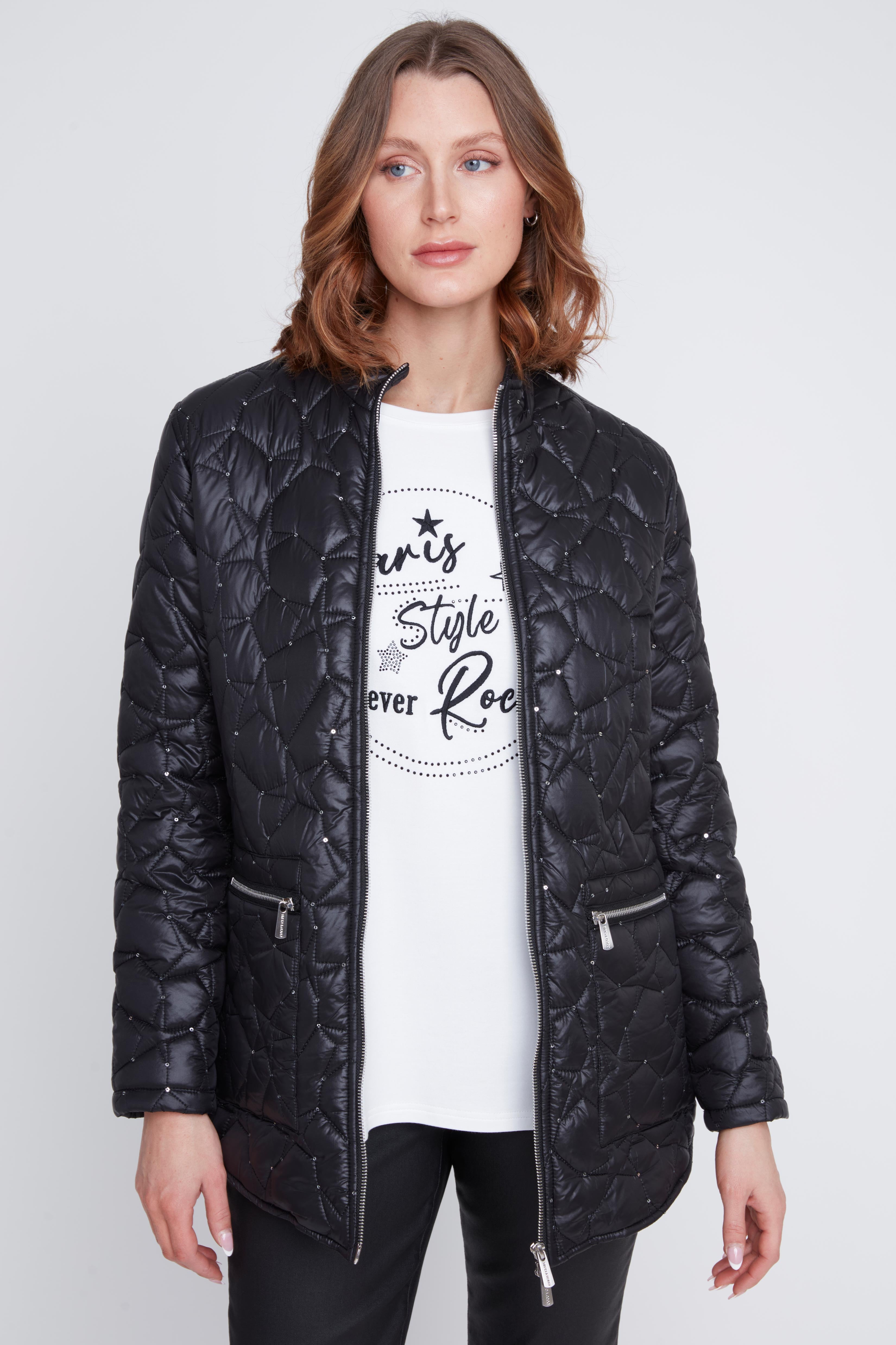 Manteau Étoiles Matelassées Effet Luisant