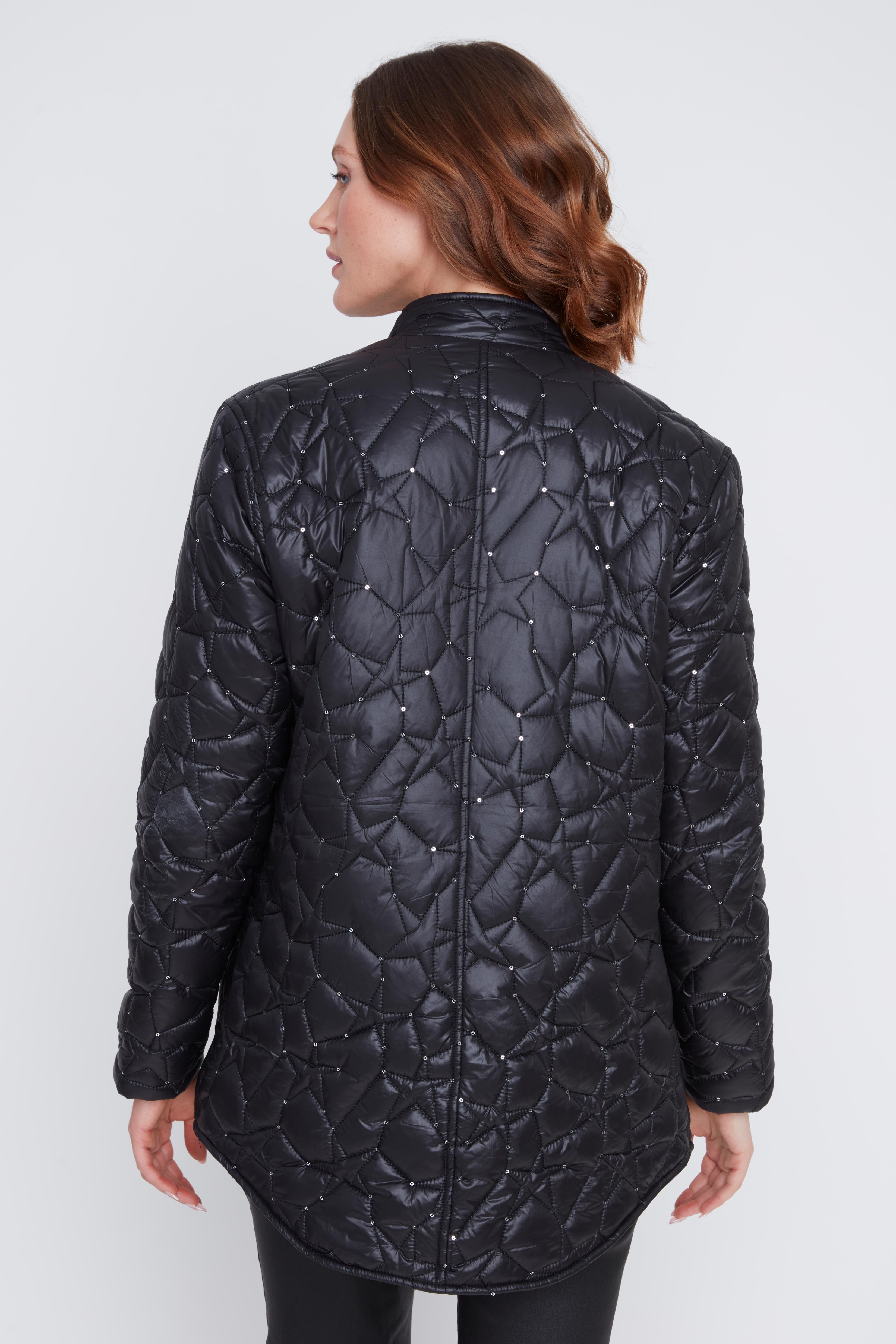 Manteau Étoiles Matelassées Effet Luisant
