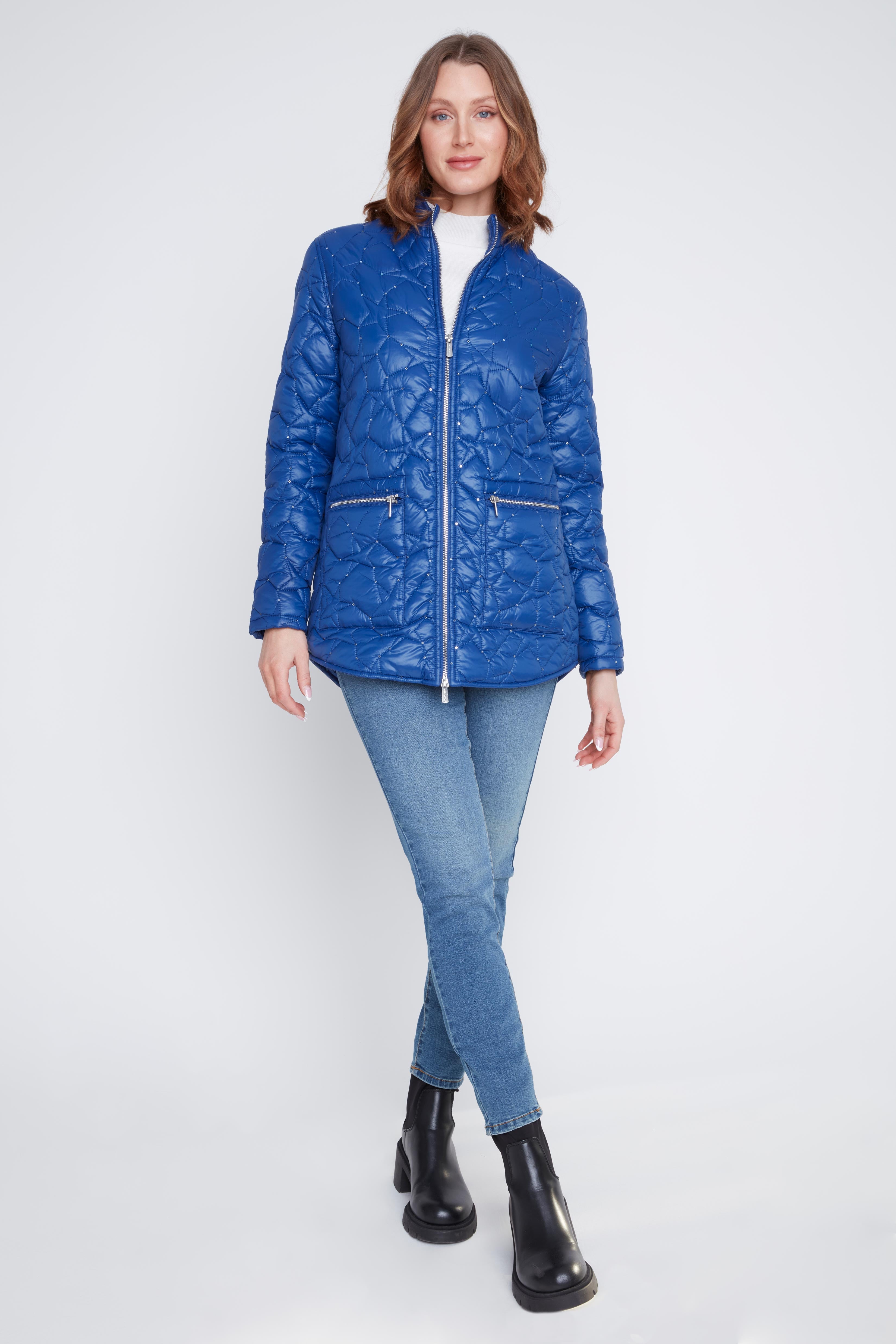 Manteau Étoiles Matelassées Effet Luisant