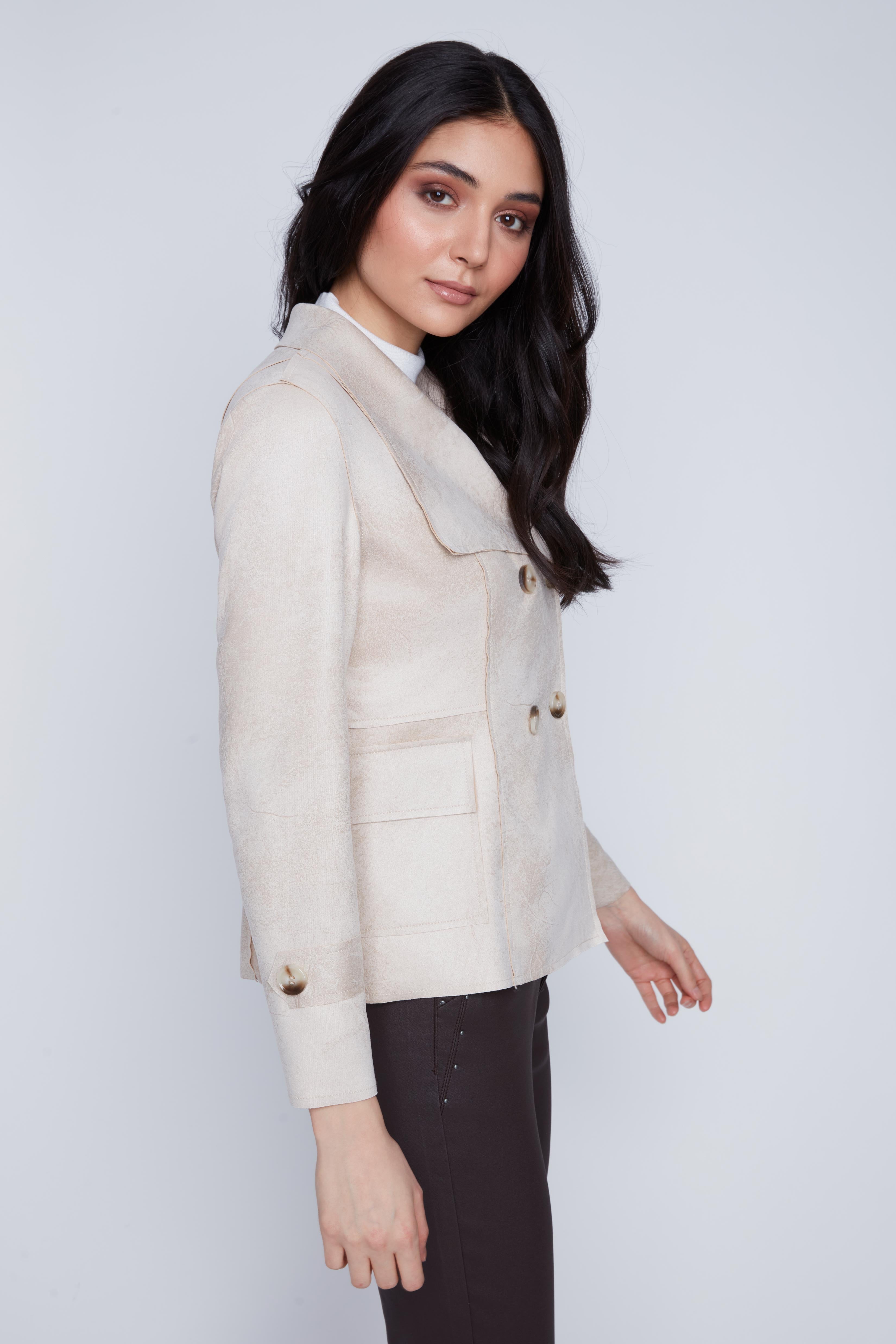 Manteau Trench Court en Suède Végan