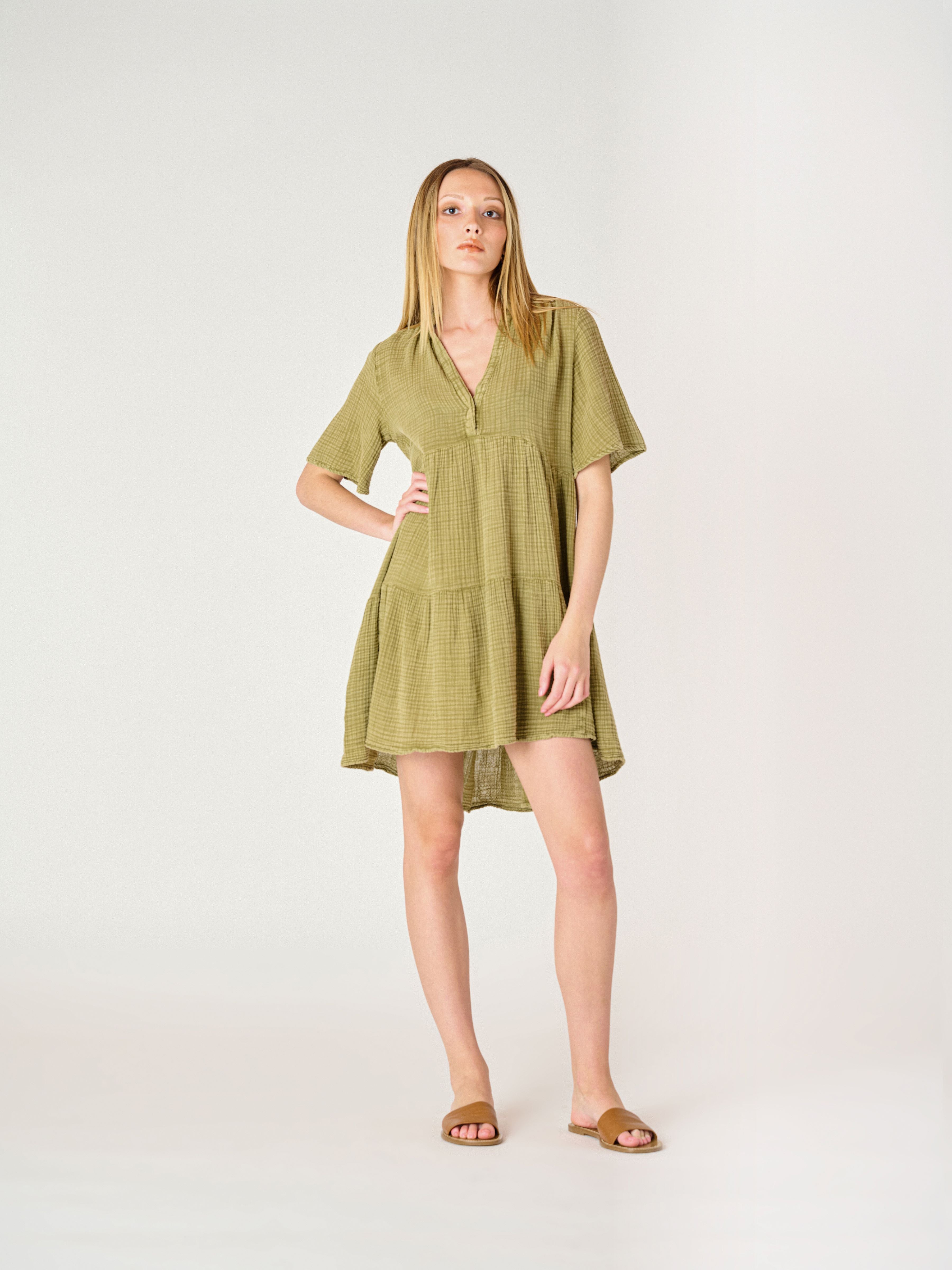 Robe Manches Courtes Fluide