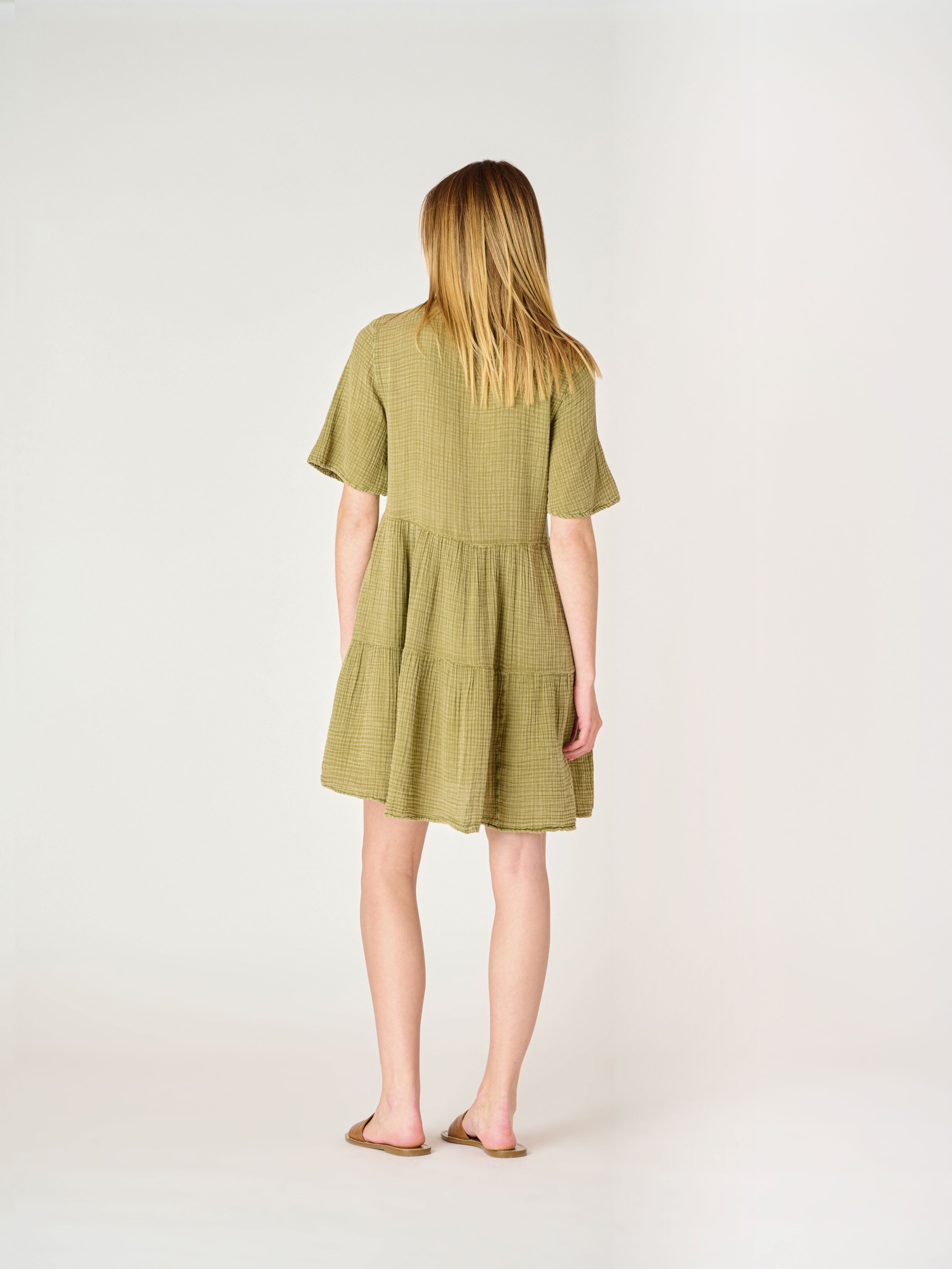 Robe Manches Courtes Fluide