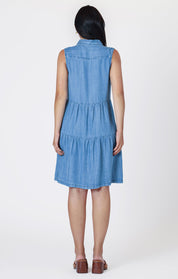 Robe sans Manches à Boutons avec Poches