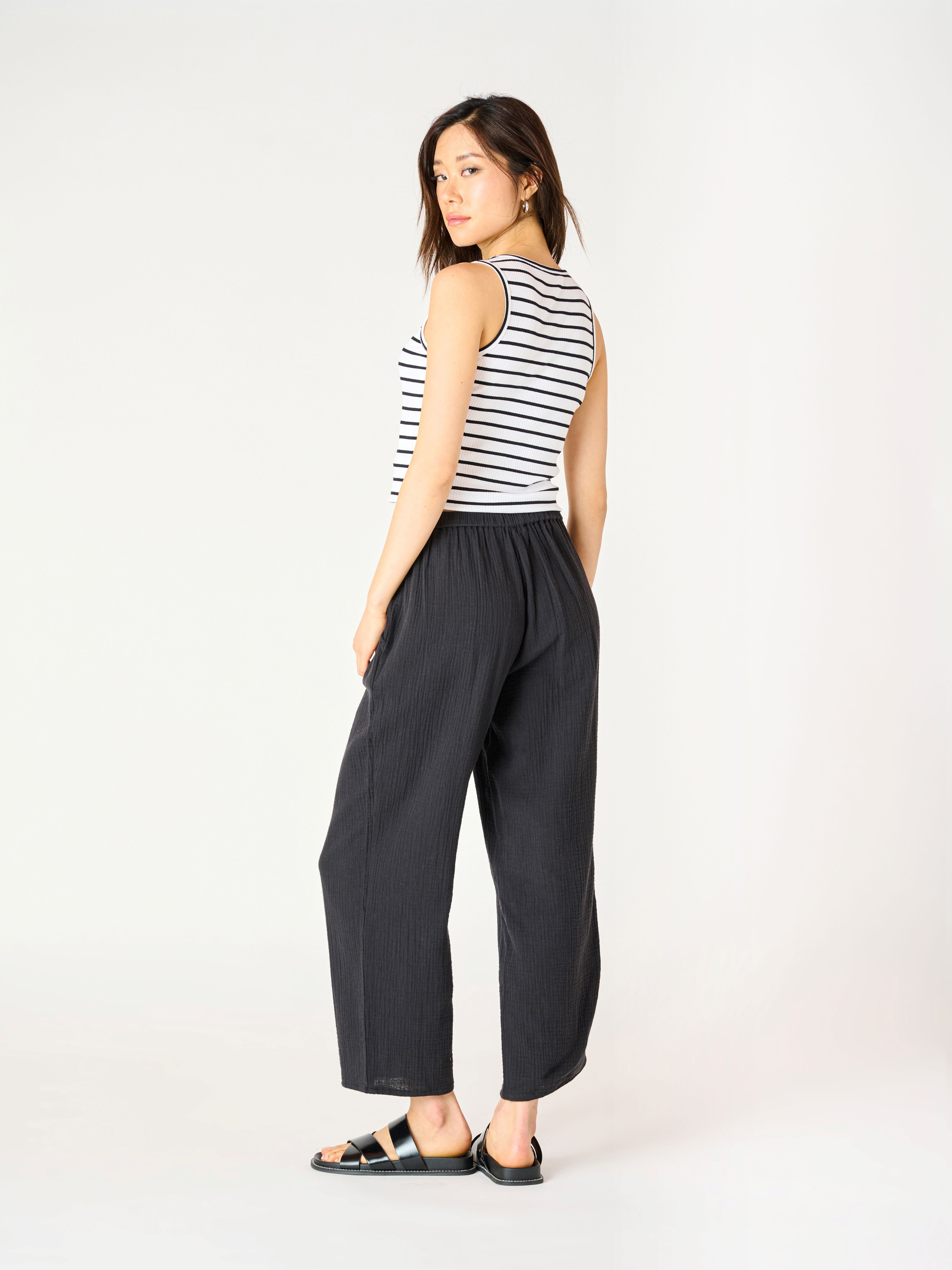 Pantalon Texturé Taille Élastique