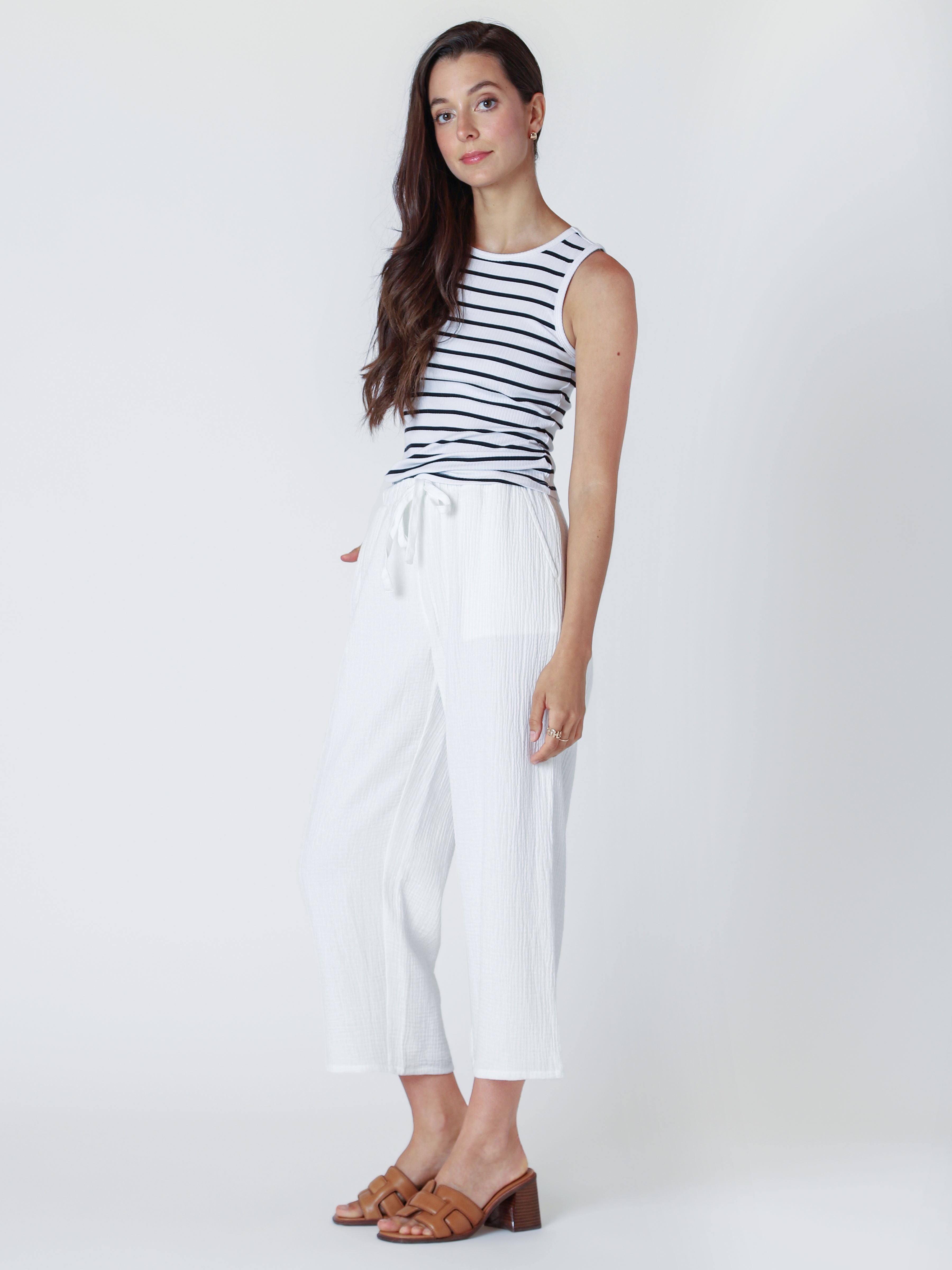 Pantalon Texturé Taille Élastique