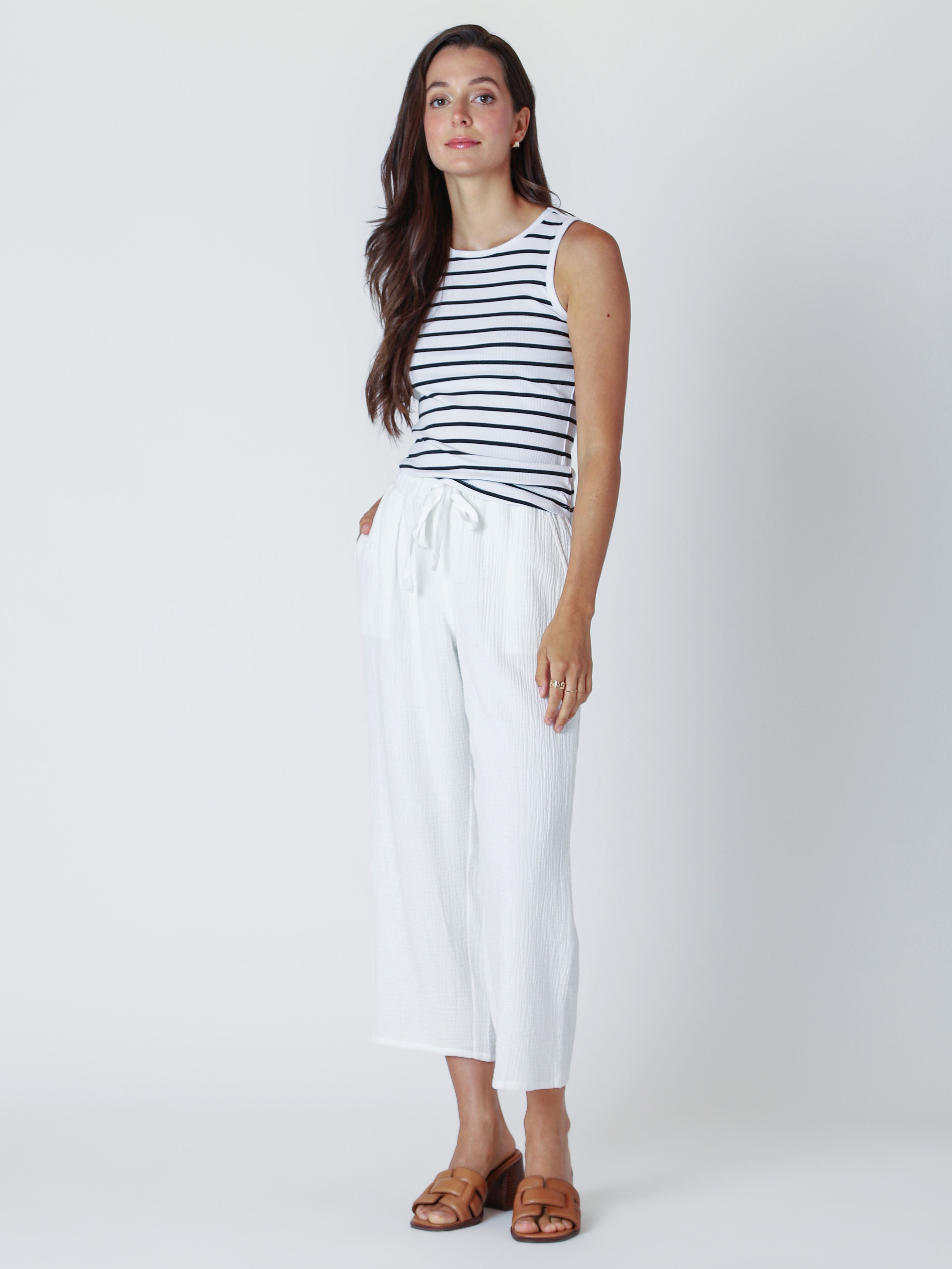 Pantalon Texturé Taille Élastique