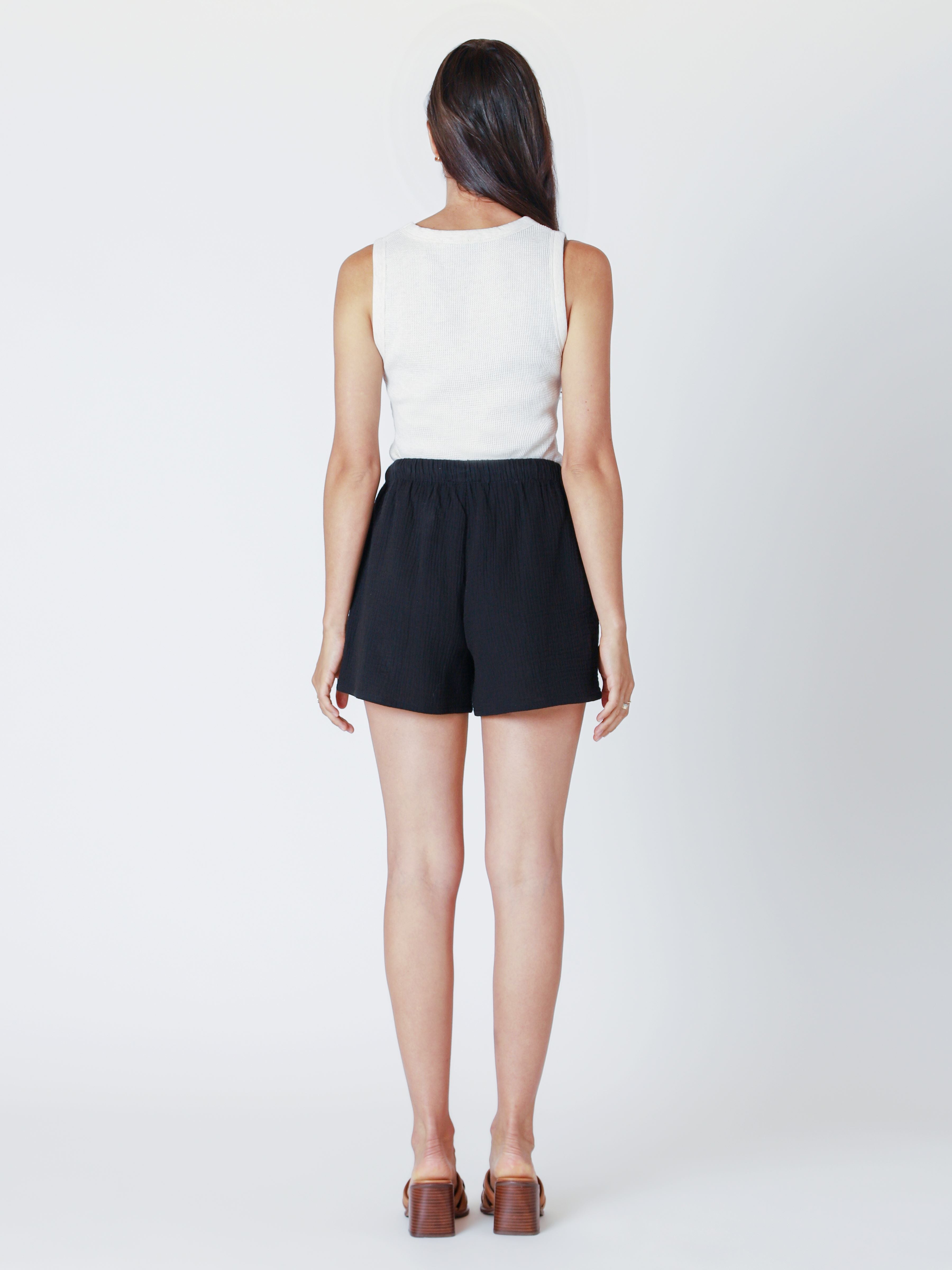 Short Texturé Taille Élastique