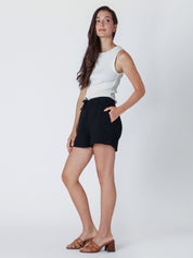 Short Texturé Taille Élastique