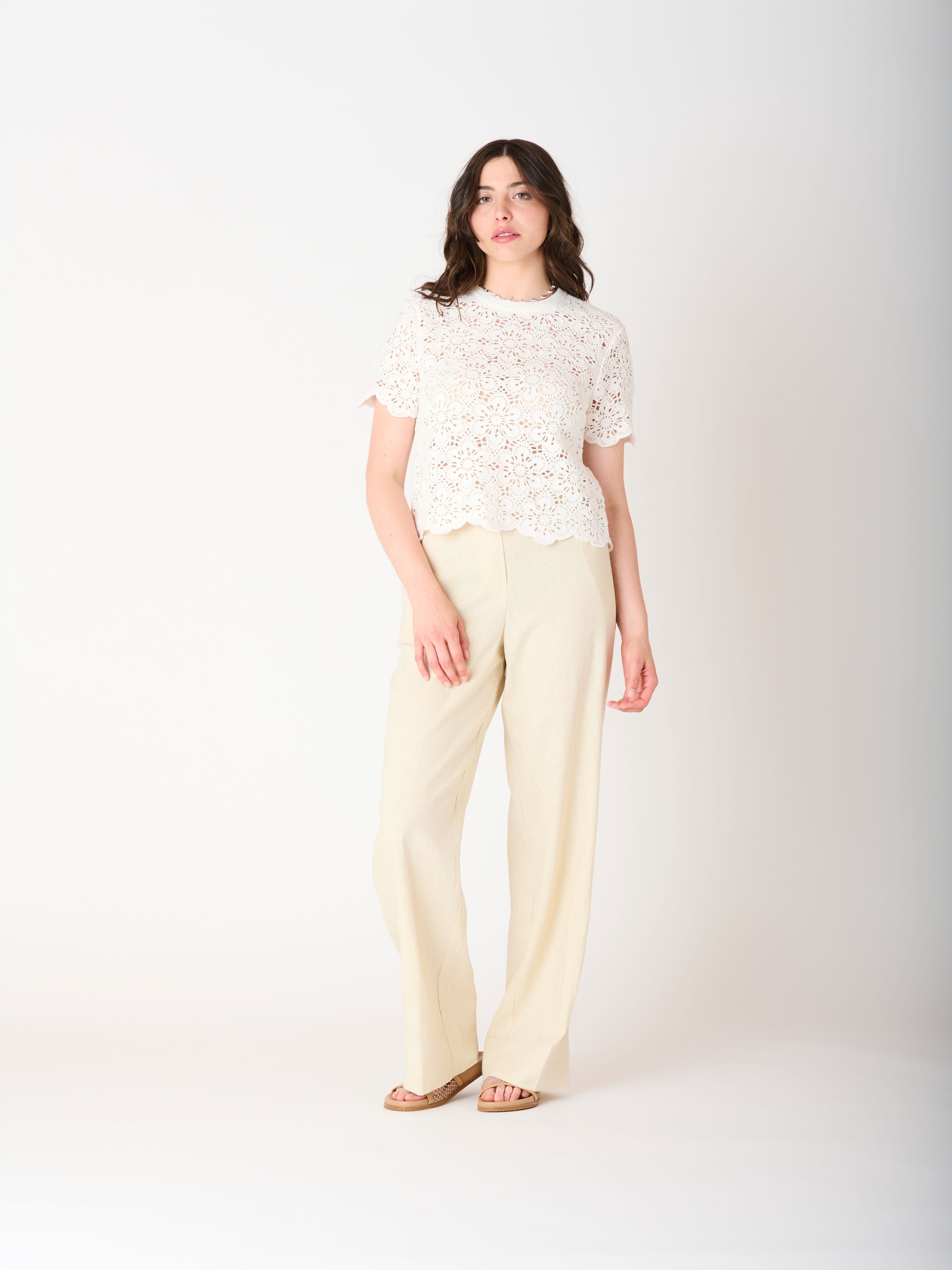 Pantalon Large à Taille Élastique