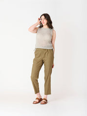 Pantalon Jambe Droite Taille Élastique
