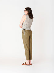 Pantalon Jambe Droite Taille Élastique