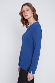 Chandail Tricot Léger Manches Longues Col en V