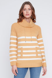 Chandail Tricot Rayé Col Baveux