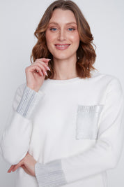 chandail-tricot-cyc-ivoire-poche-bandes-argent-femme