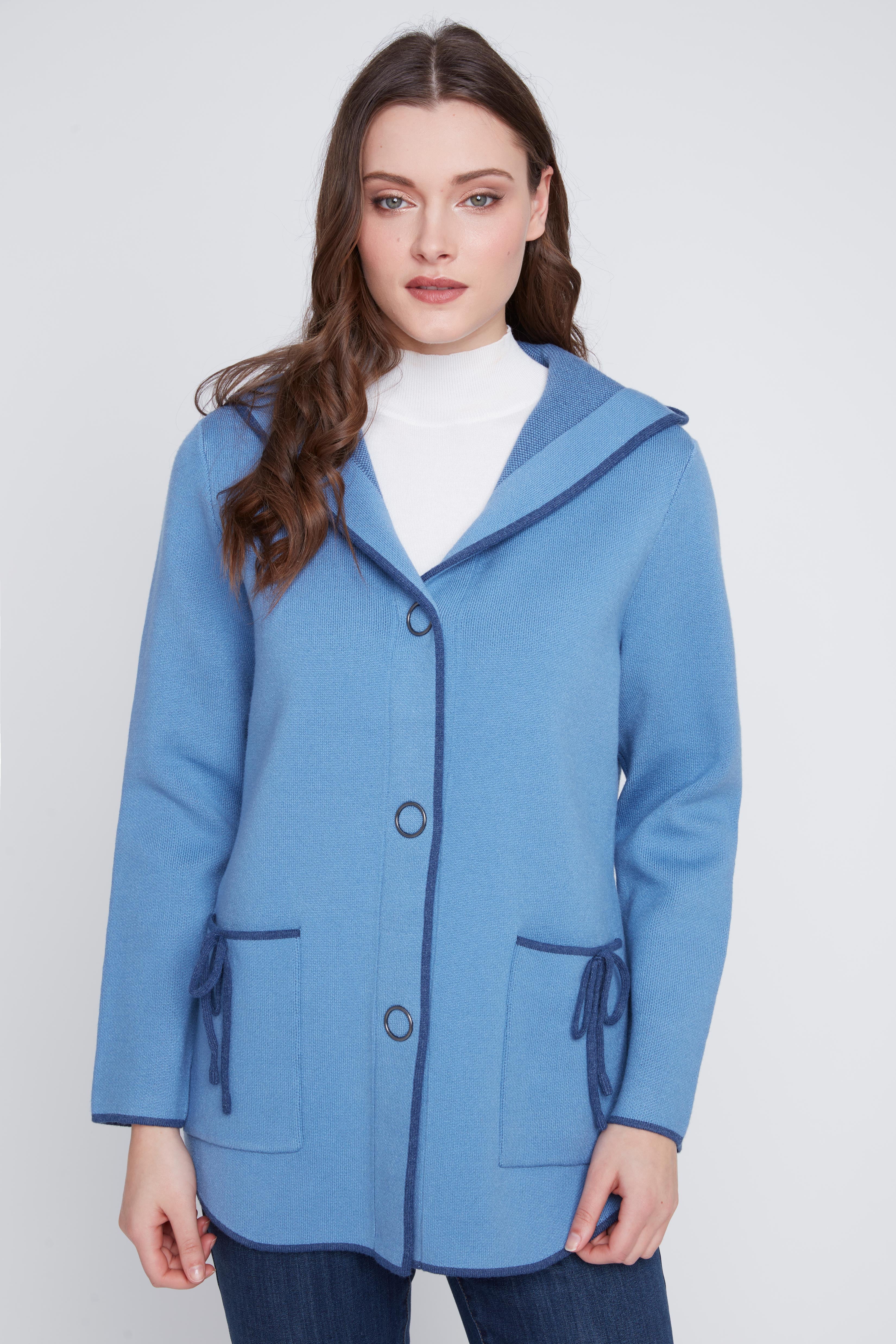 Veste Manteau en Tricot Boucles aux Poches