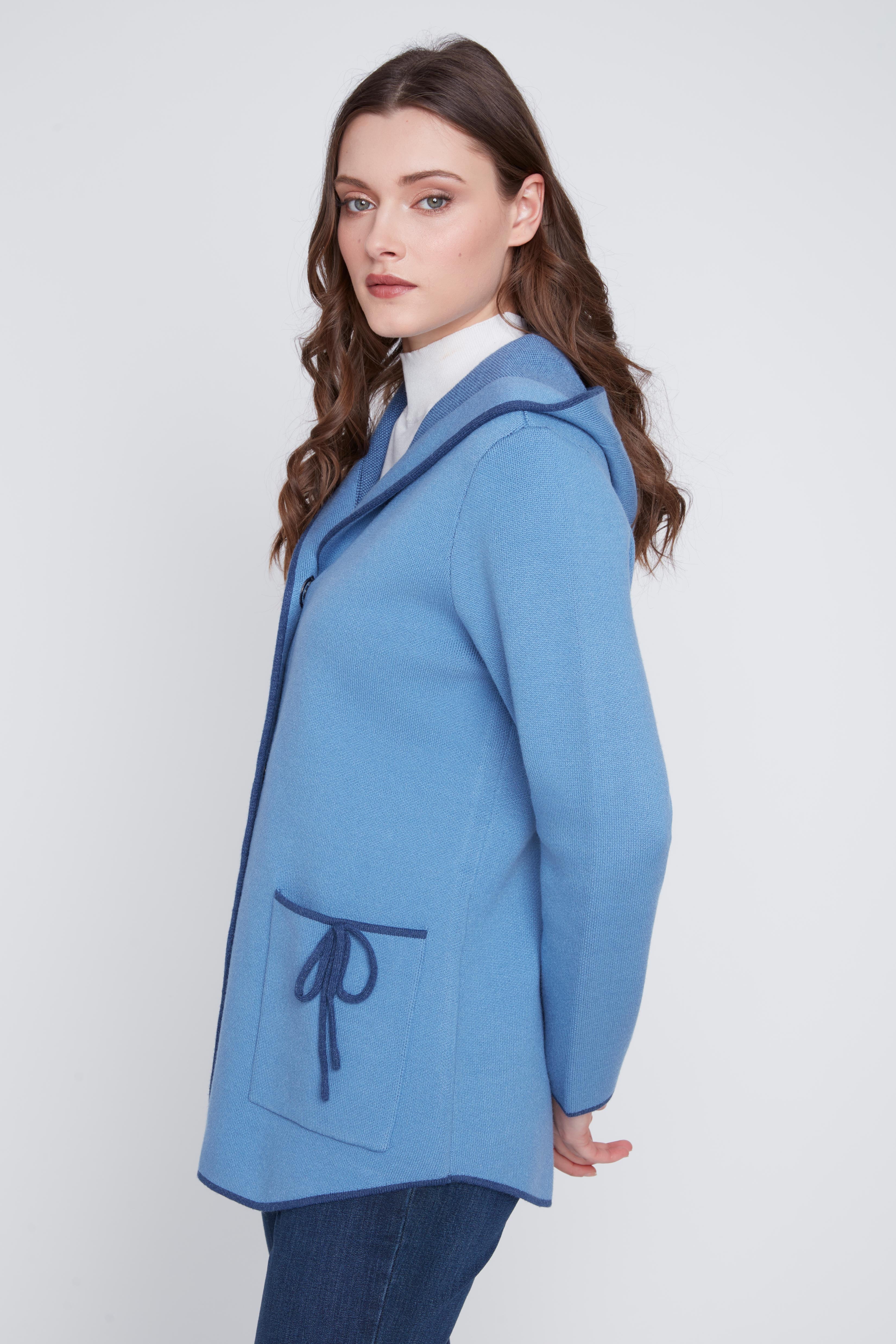 Veste Manteau en Tricot Boucles aux Poches