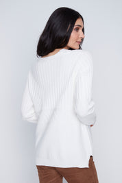 Chandail en Tricot Col en V avec Poches