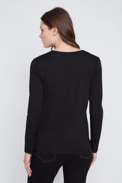 Chandail manches longues Cyc Coco Y Club, avec un zip au col. Idéal pour être porté sous un manteau, disponible en ivoire, marine ou noir.
